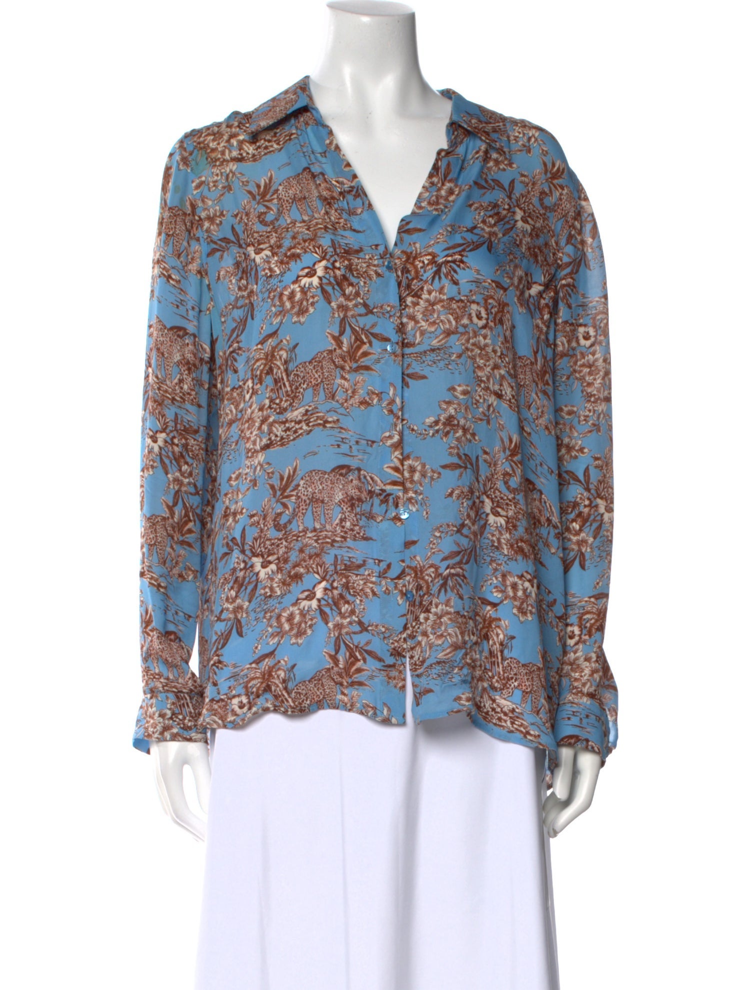 L'Agence Silk Printed Blouse