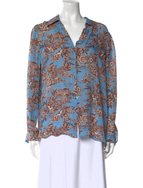 L'Agence Silk Printed Blouse