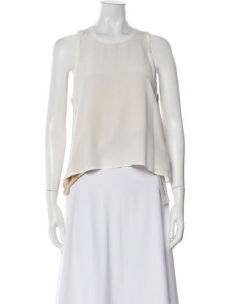 L'Agence Silk Crew Neck Crop Top