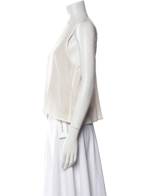 L'Agence Silk Crew Neck Crop Top