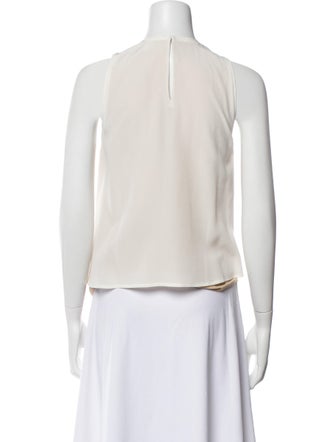 L'Agence Silk Crew Neck Crop Top