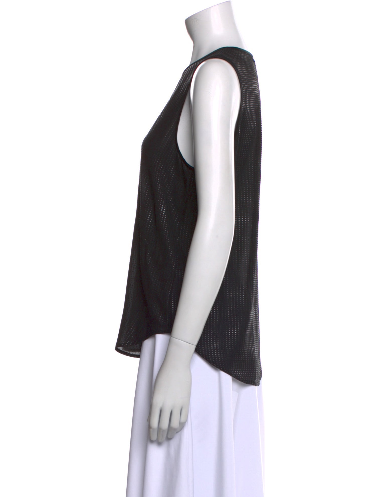 L'Agence Silk Crew Neck Top