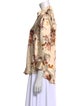 L'Agence Silk Floral Print Button-Up Top