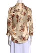 L'Agence Silk Floral Print Button-Up Top