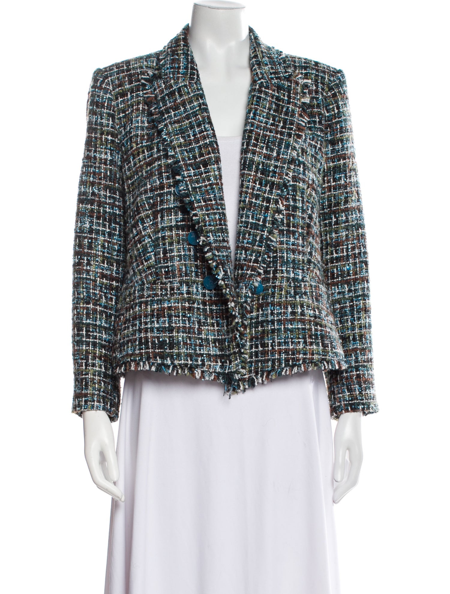 L'Agence Tweed Pattern Evening Jacket