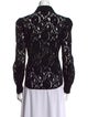 L'Agence Lace Pattern Long Sleeve Button-Up Top