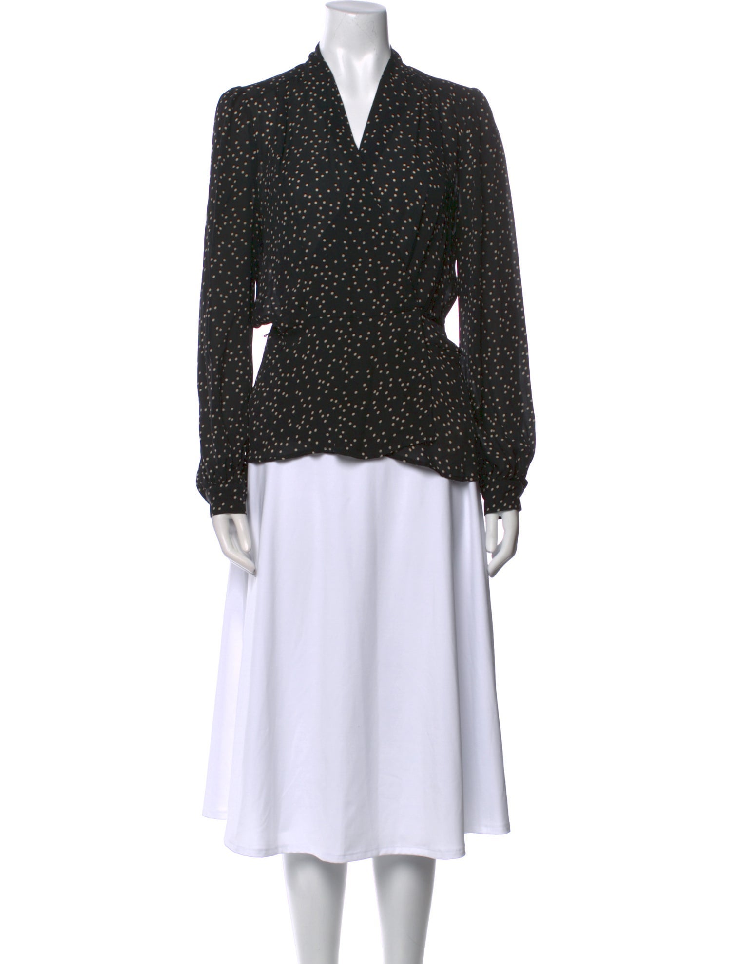 L'Agence Silk Polka Dot Print Blouse