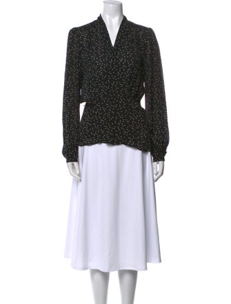 L'Agence Silk Polka Dot Print Blouse