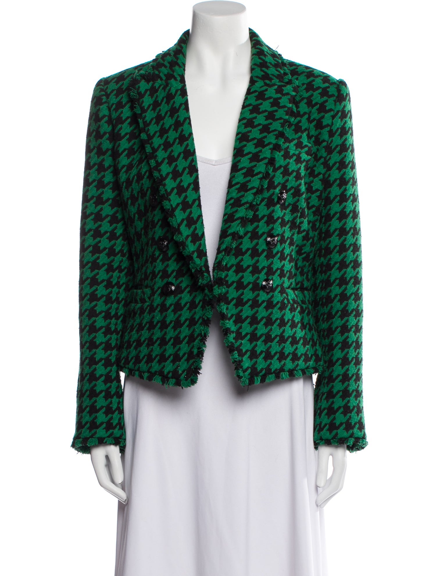 L'Agence Houndstooth Print Evening Jacket