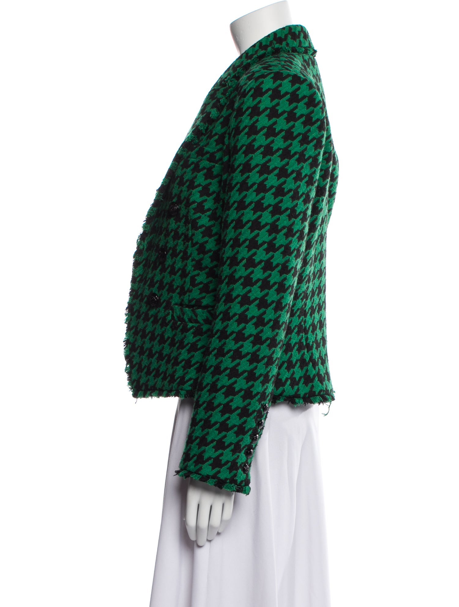 L'Agence Houndstooth Print Evening Jacket