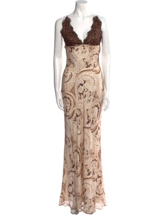 L'Agence Silk Long Dress