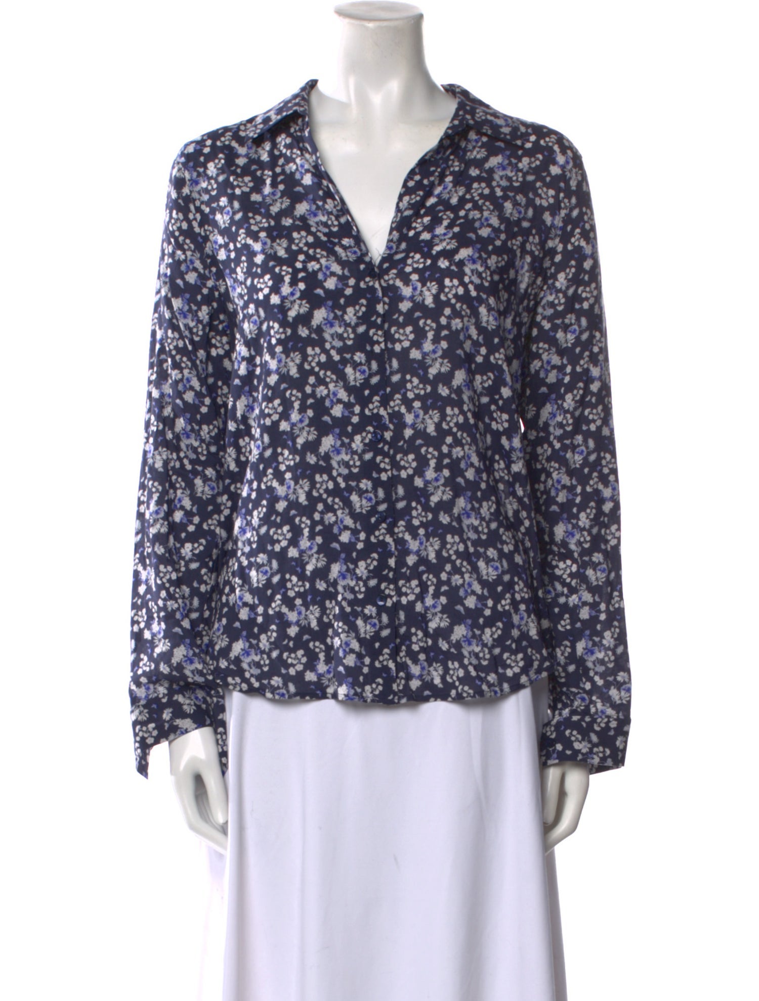 L'Agence Floral Print Long Sleeve Blouse