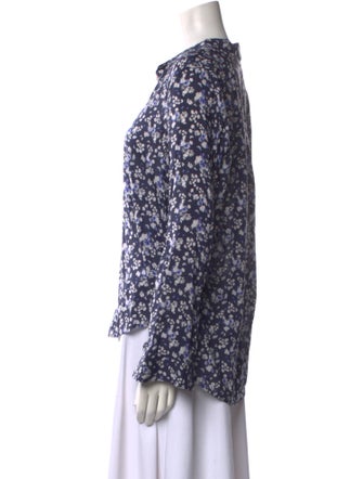 L'Agence Floral Print Long Sleeve Blouse