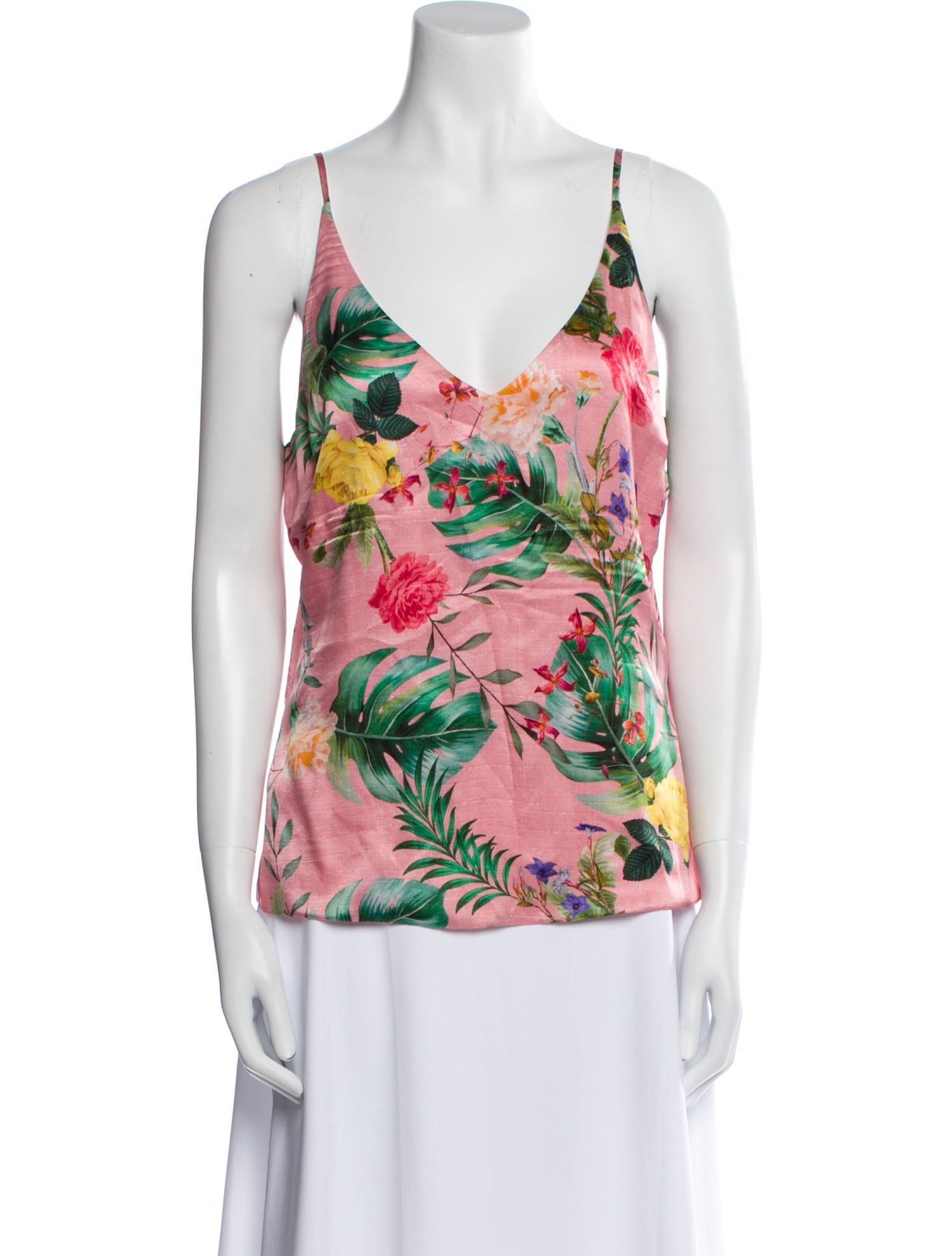 L'Agence Silk Floral Print Top