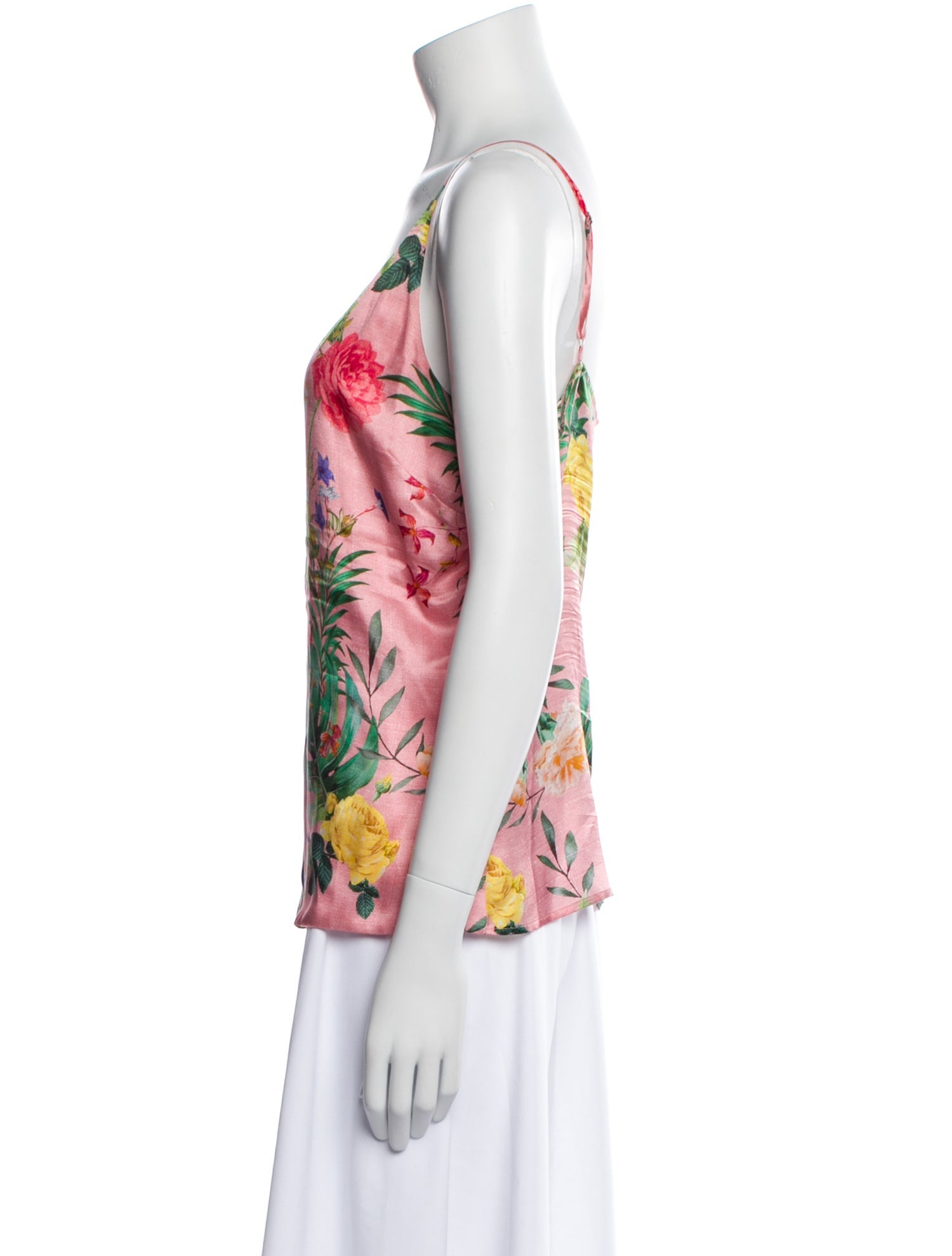 L'Agence Silk Floral Print Top