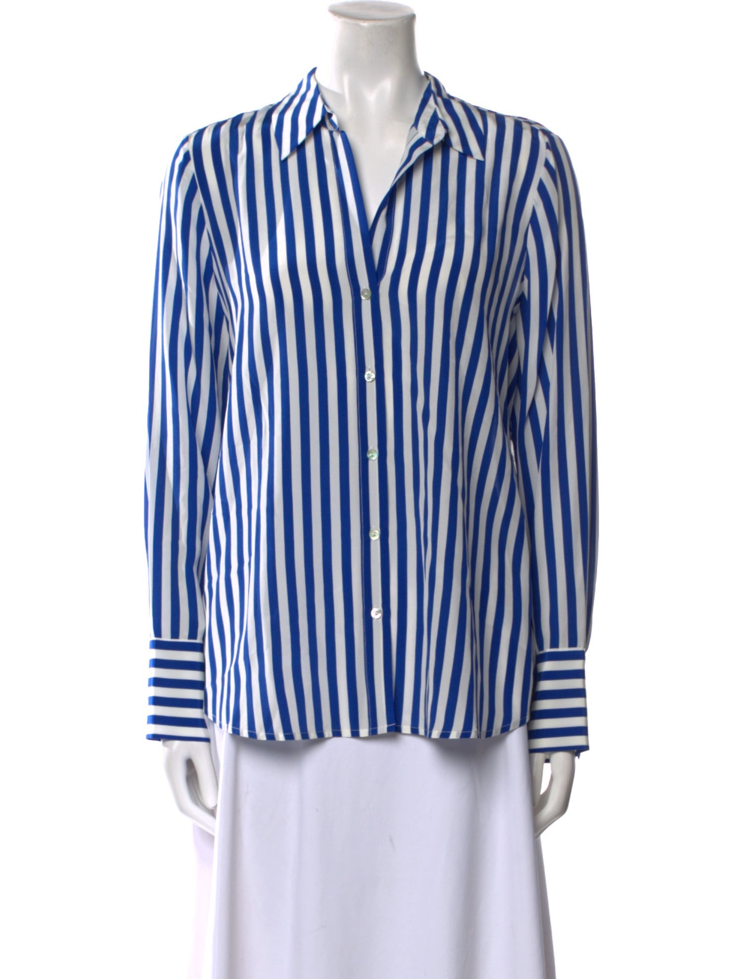 L'Agence Silk Striped Button-Up Top w/ Tags