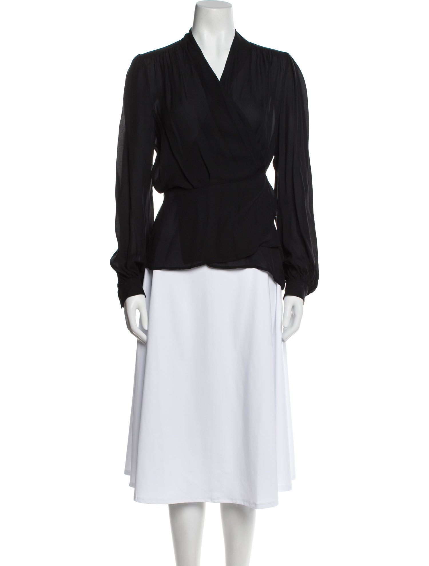 L'Agence Silk V-Neck Blouse