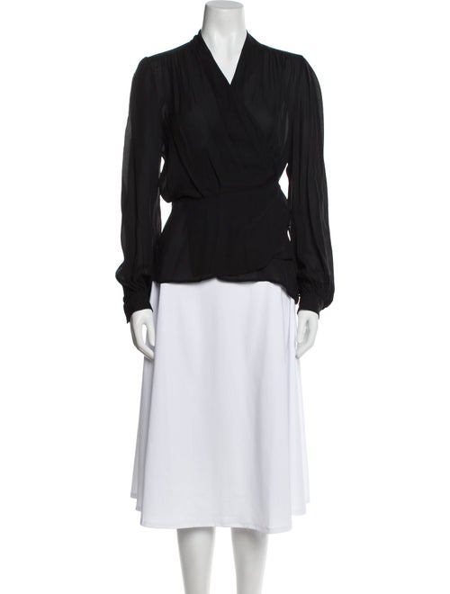 L'Agence Silk V-Neck Blouse