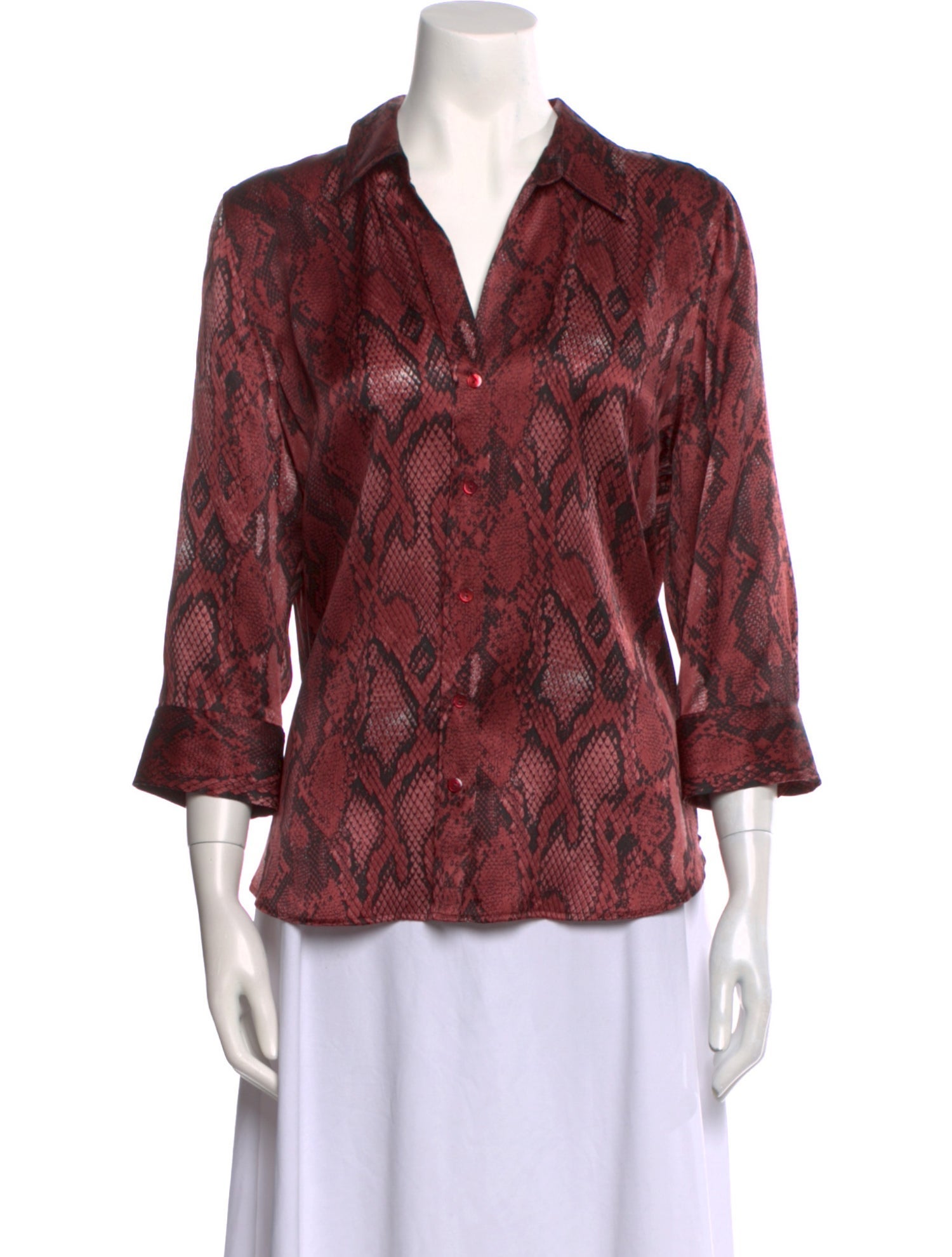 L'Agence Silk Animal Print Blouse