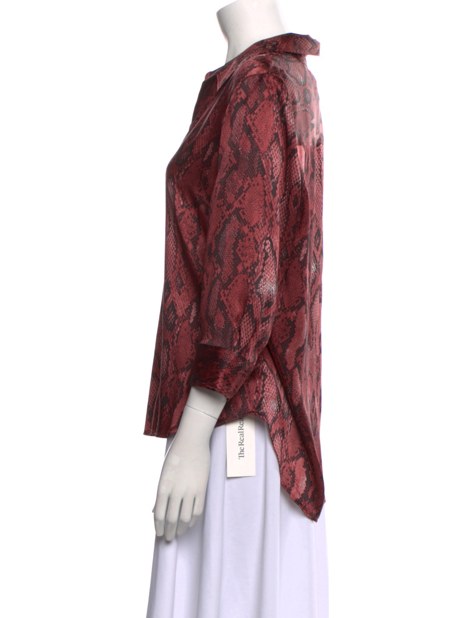 L'Agence Silk Animal Print Blouse