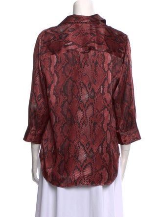 L'Agence Silk Animal Print Blouse