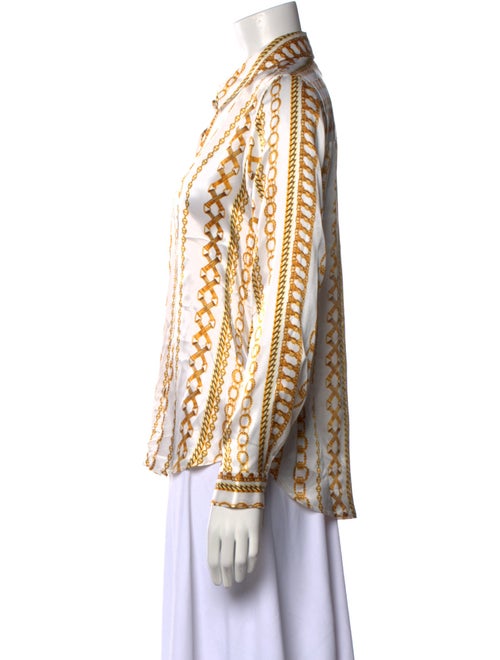 L'Agence Silk Printed Button-Up Top