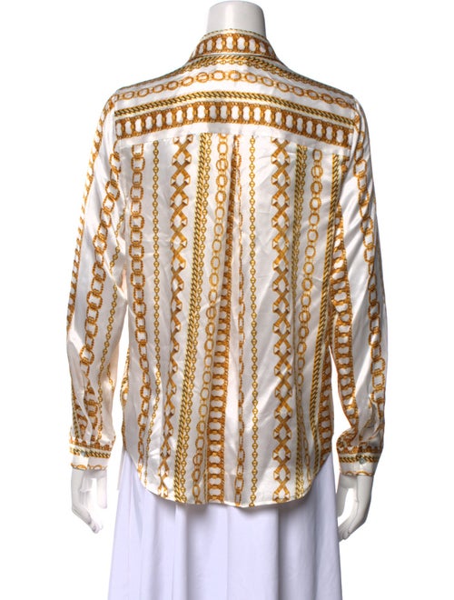 L'Agence Silk Printed Button-Up Top