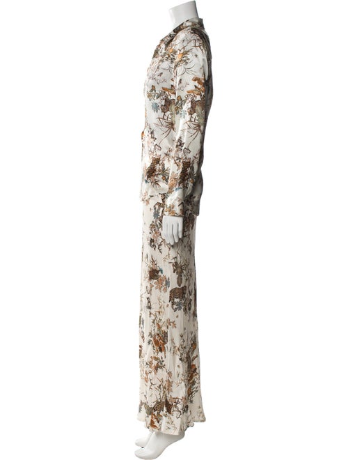L'Agence Silk Floral Print Pant Set