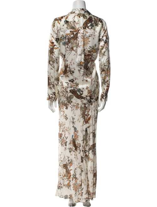 L'Agence Silk Floral Print Pant Set