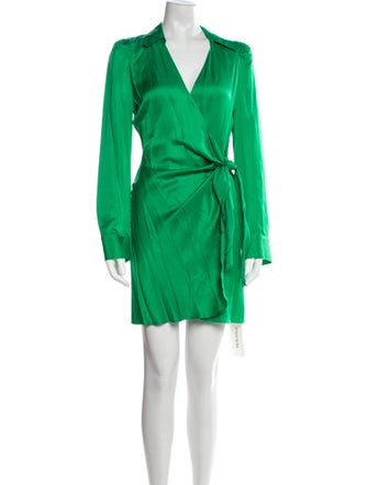 L'Agence V-Neck Mini Dress