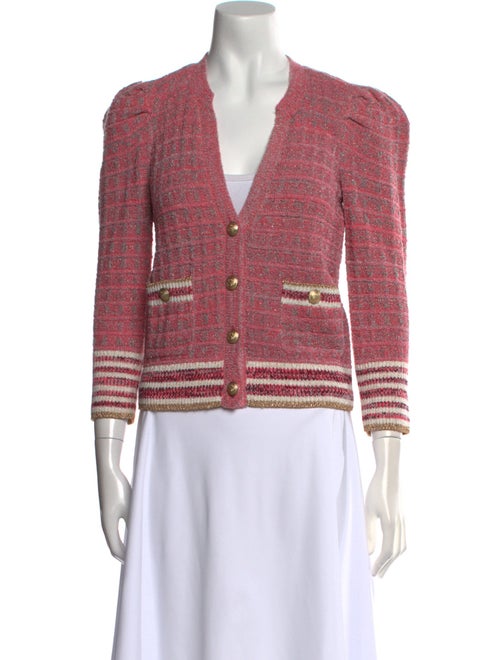 L'Agence Striped V-Neck Sweater