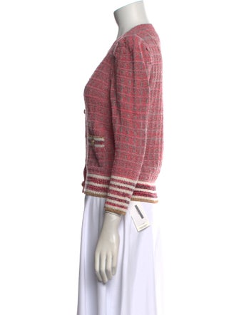 L'Agence Striped V-Neck Sweater
