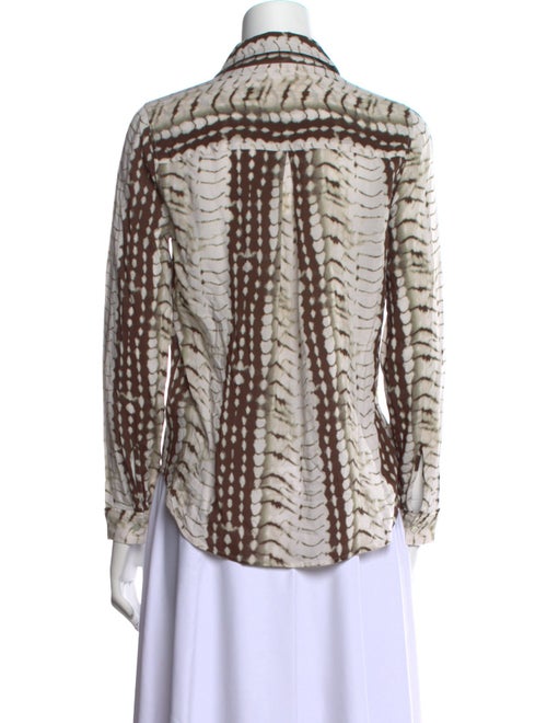 L'Agence Animal Print V-Neck Button-Up Top