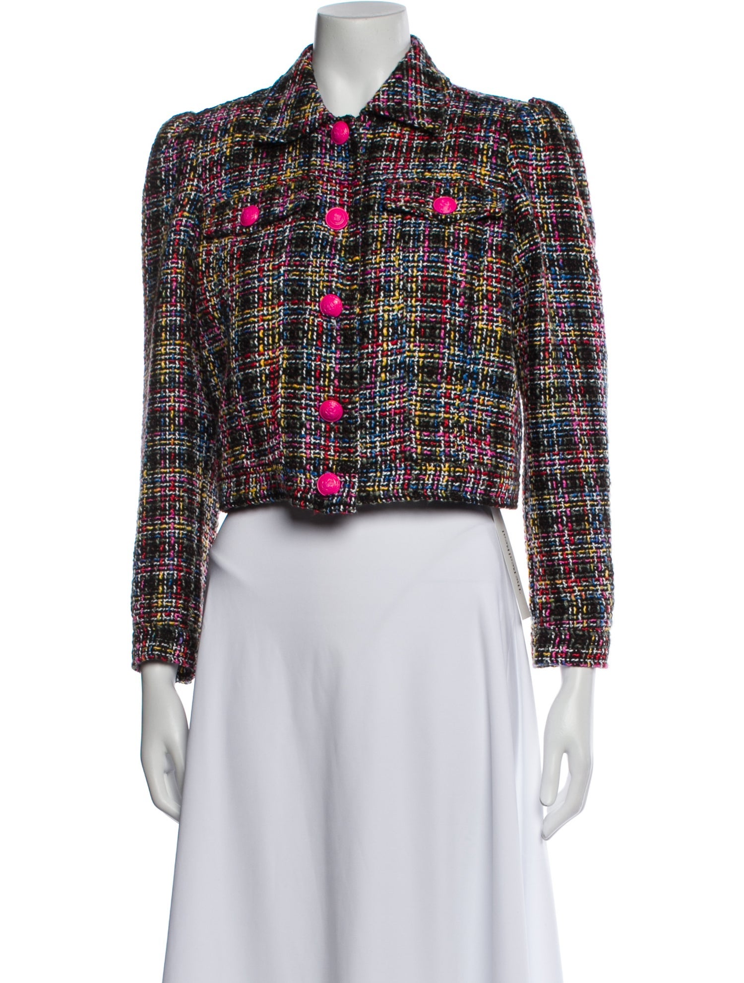L'Agence Tweed Pattern Evening Jacket
