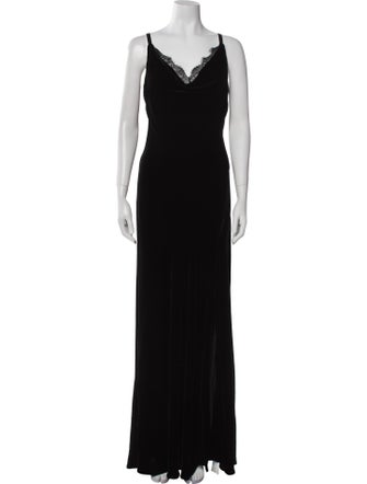 L'Agence V-Neck Long Dress