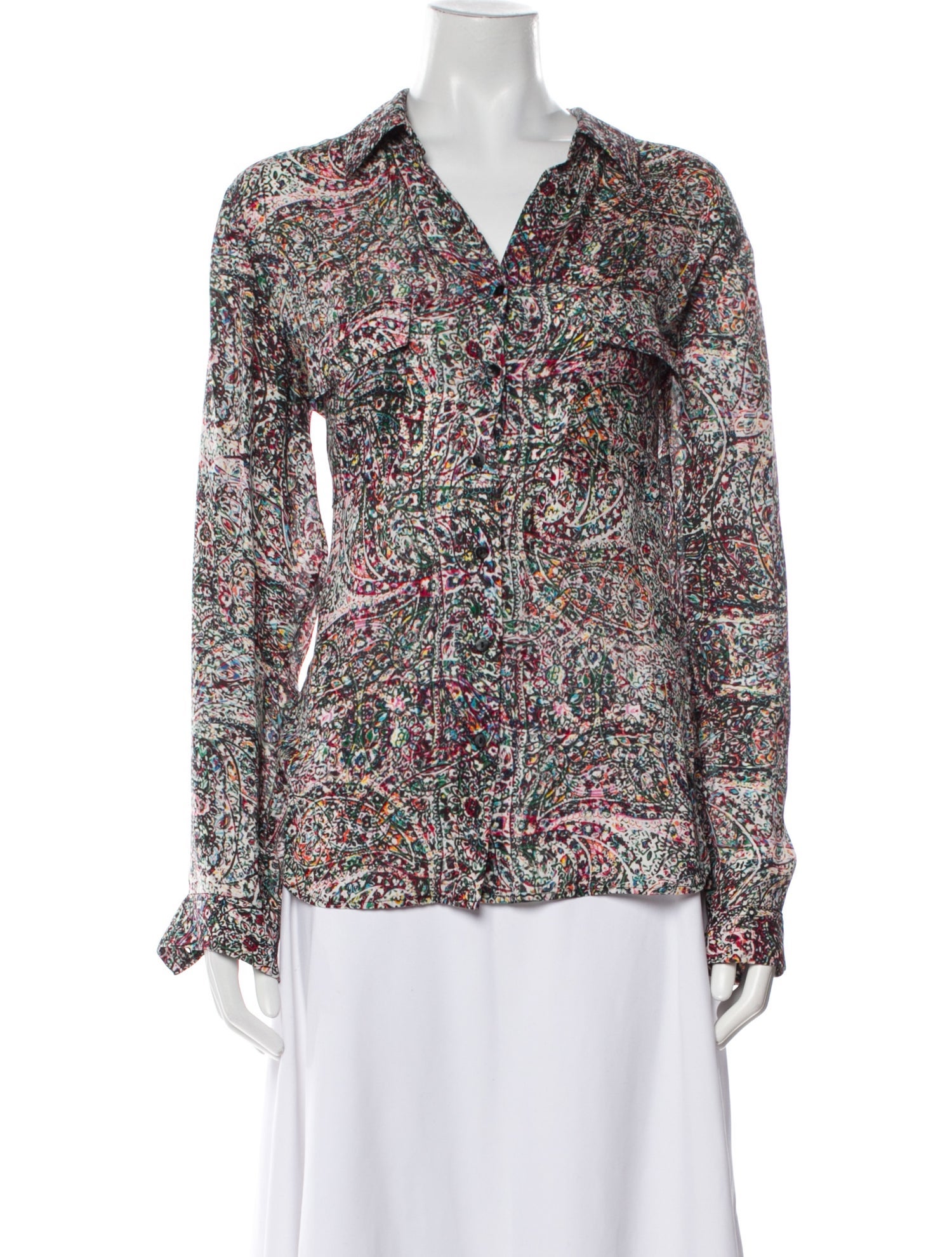L'Agence Silk Floral Print Blouse