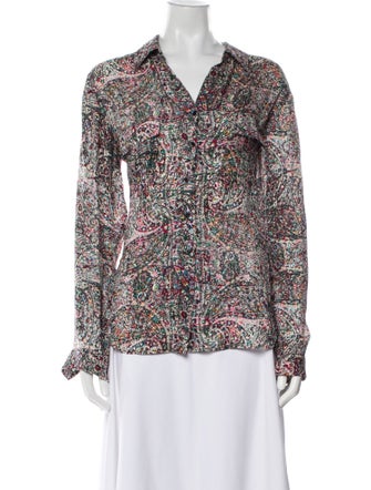 L'Agence Silk Floral Print Blouse