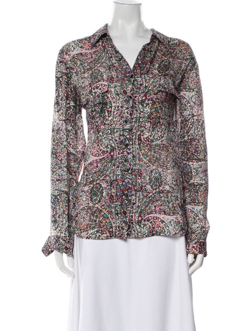 L'Agence Silk Floral Print Blouse