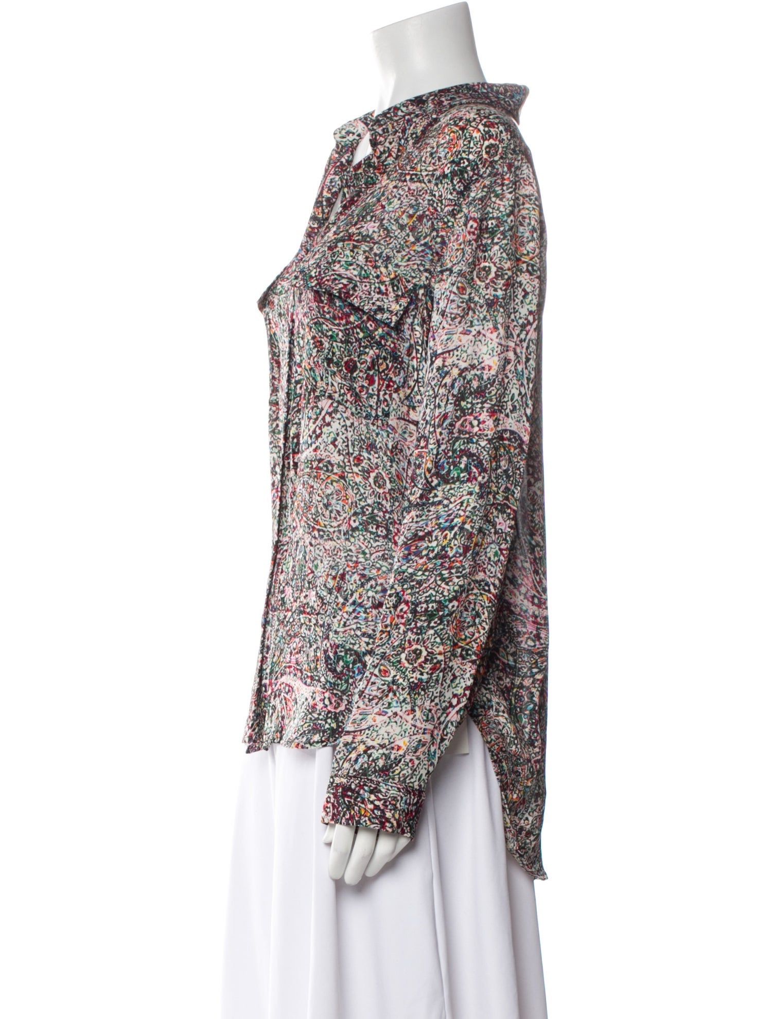 L'Agence Silk Floral Print Blouse