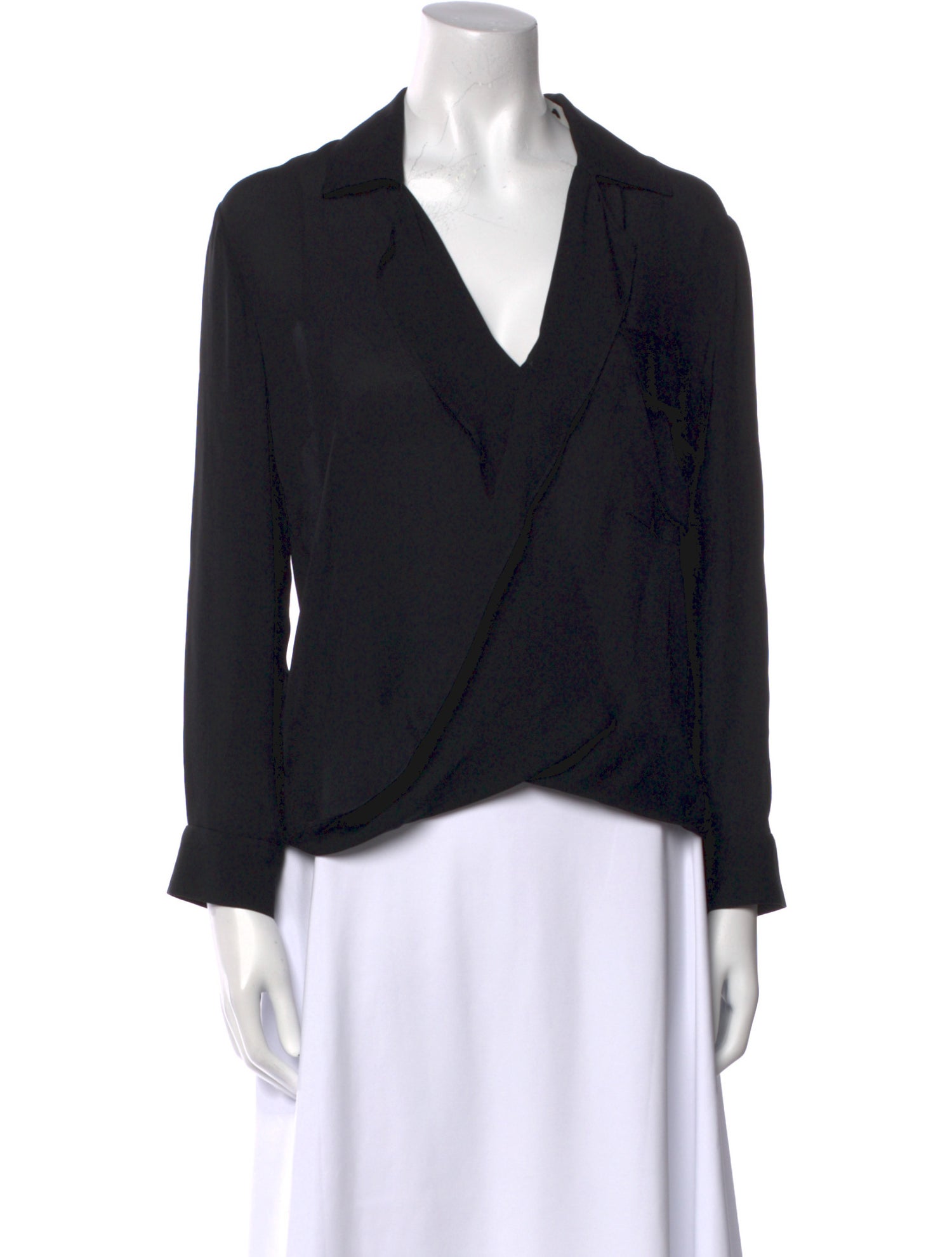 L'Agence Silk V-Neck Blouse
