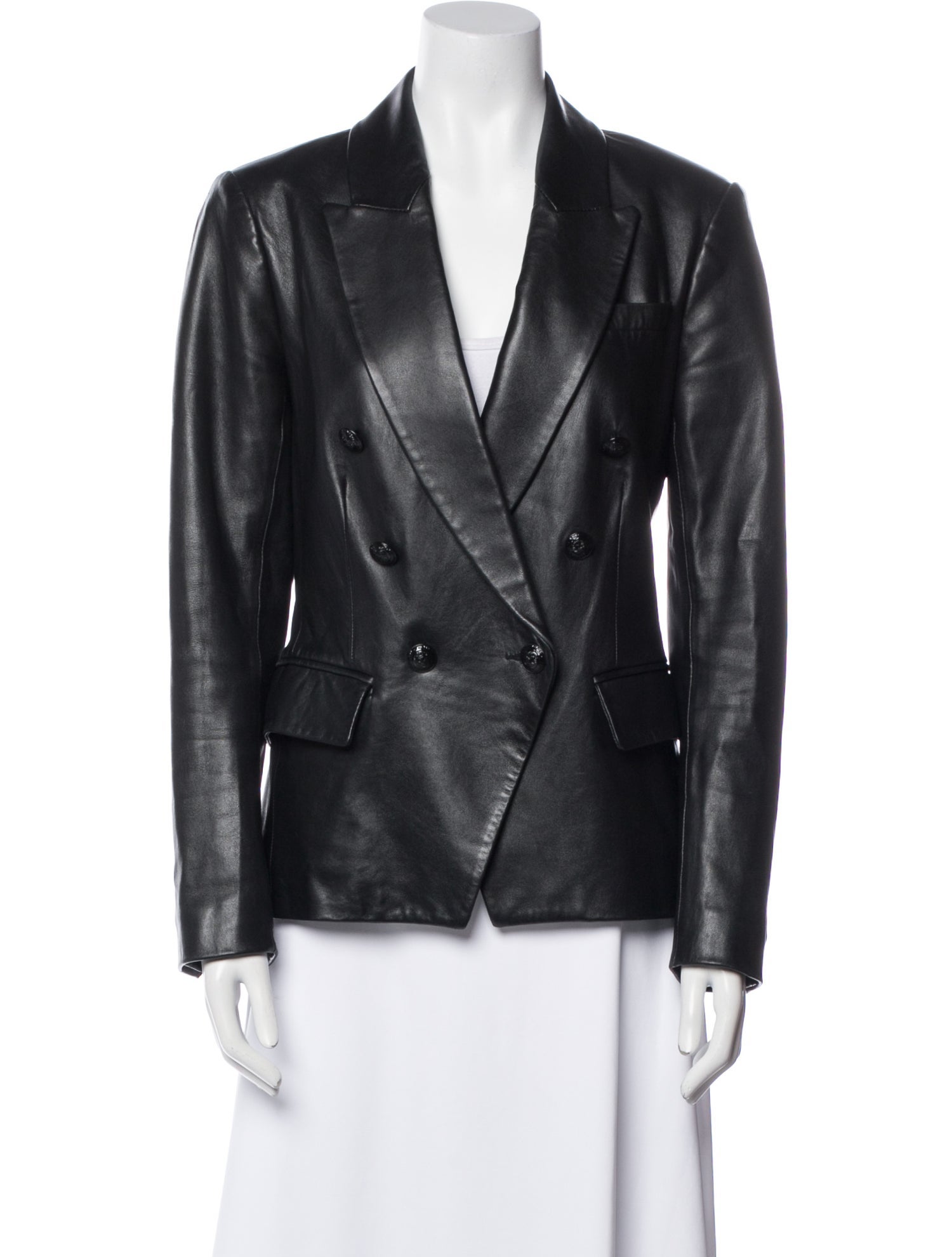 L'Agence Leather Blazer