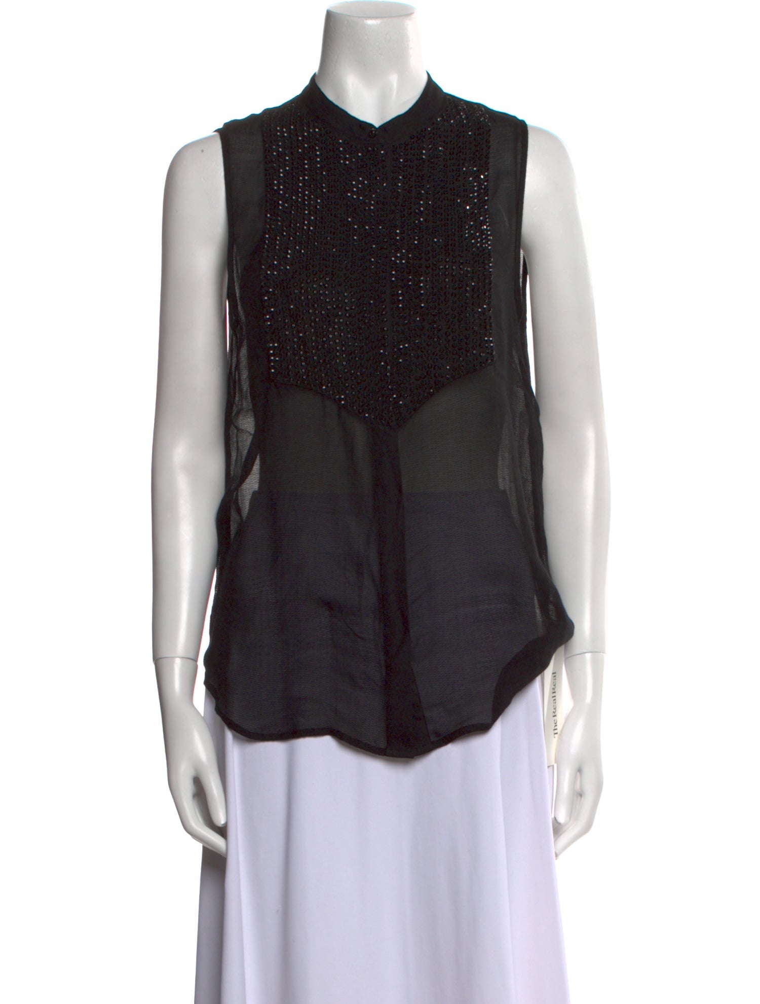 L'Agence Silk Printed Button-Up Top w/ Tags