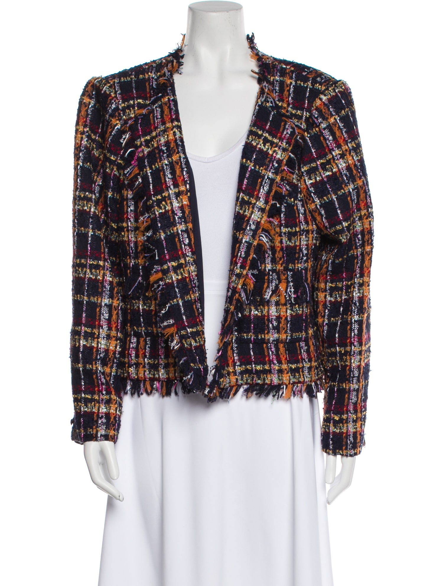 L'Agence Plaid Print Evening Jacket