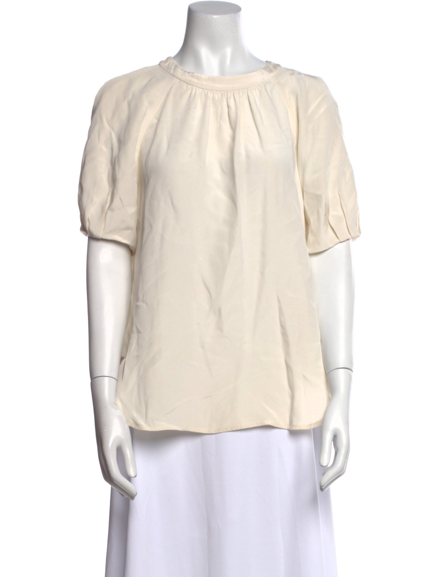 L'Agence Silk Crew Neck Blouse