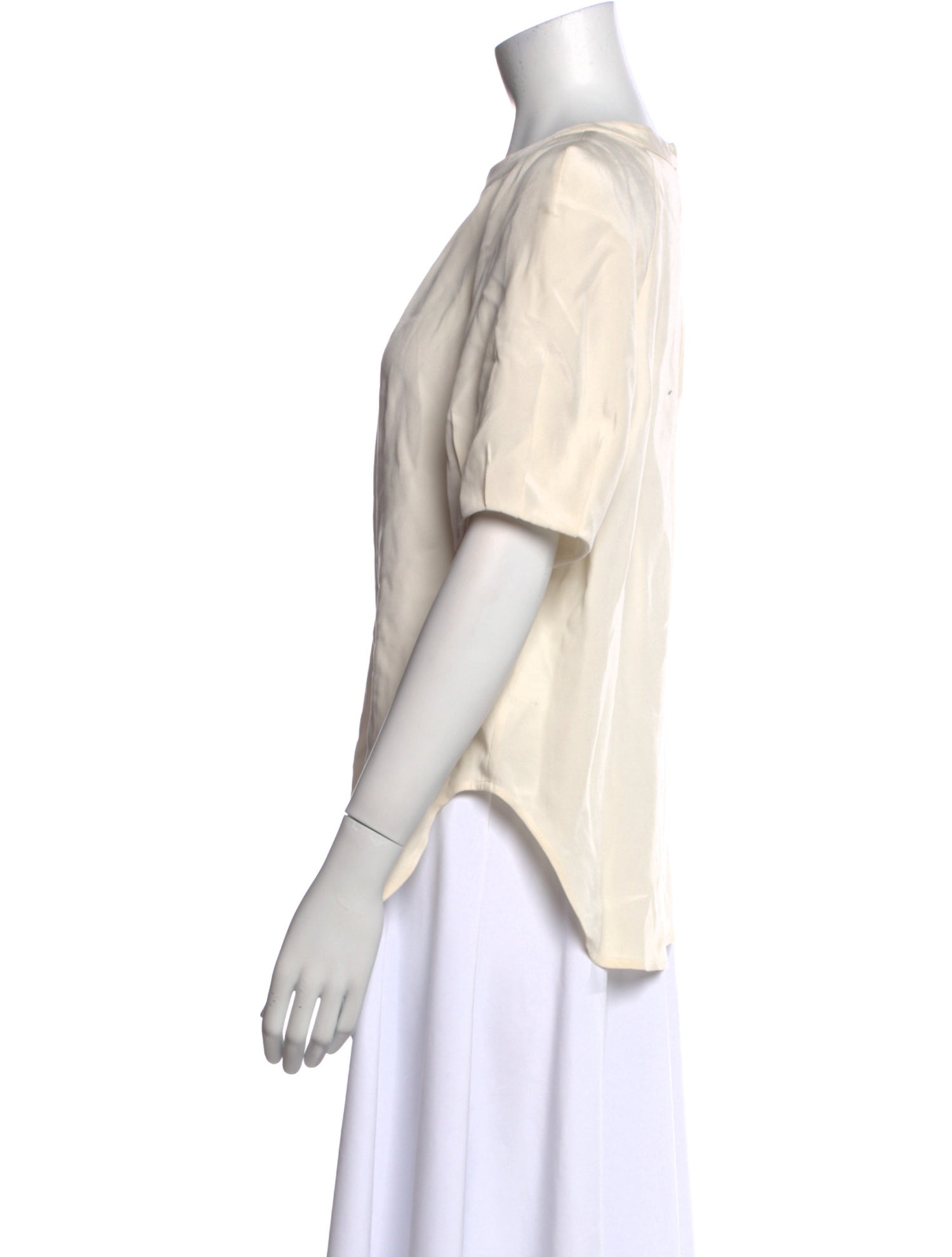 L'Agence Silk Crew Neck Blouse