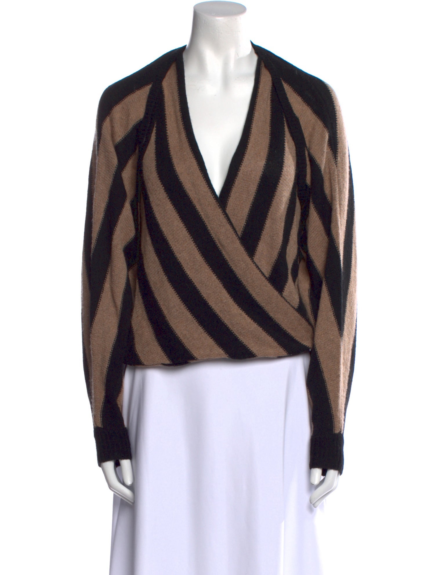 L'Agence Printed V-Neck Sweater