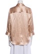 L'Agence Silk Three-Quarter Sleeve Button-Up Top