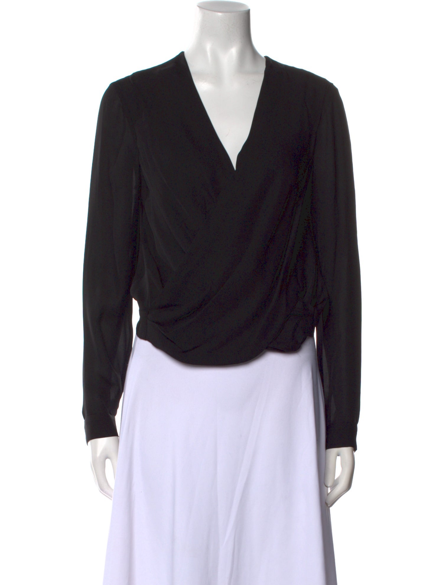 L'Agence Silk V-Neck Crop Top