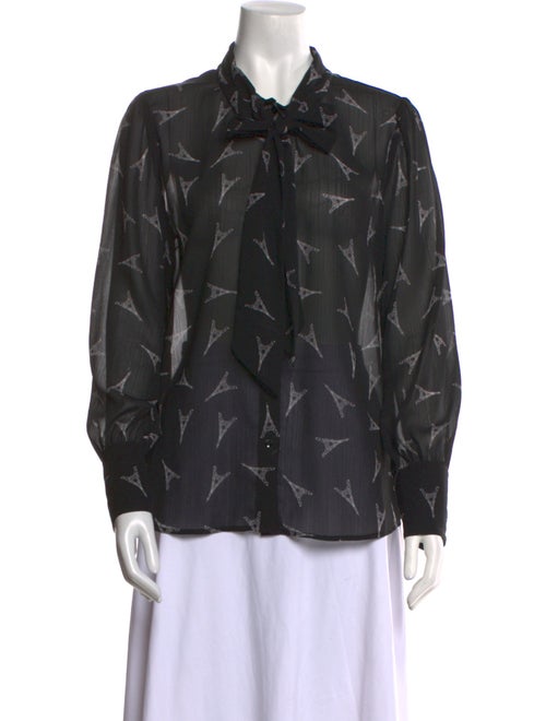 L'Agence Printed Long Sleeve Button-Up Top