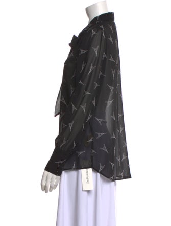 L'Agence Printed Long Sleeve Button-Up Top